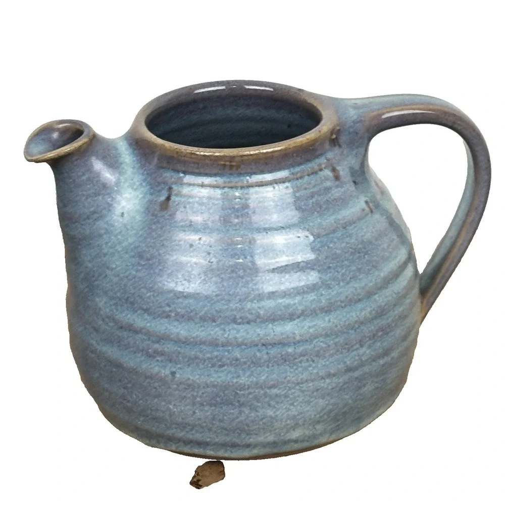 VTG Handmade Tim Farmer Wren‎ Pottery Tavistock Stoneware Pitcher Vase Signed